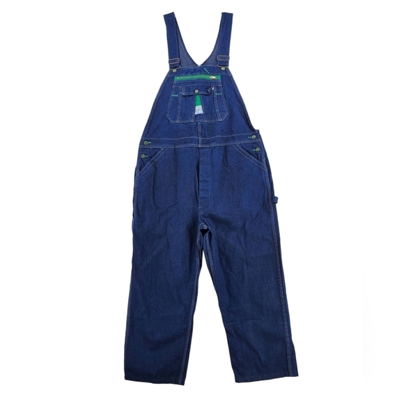 VTG Liberty Bib Overalls Hi Rise Wide Straight Leg Mens 42x32 (41x26.5) USA Made